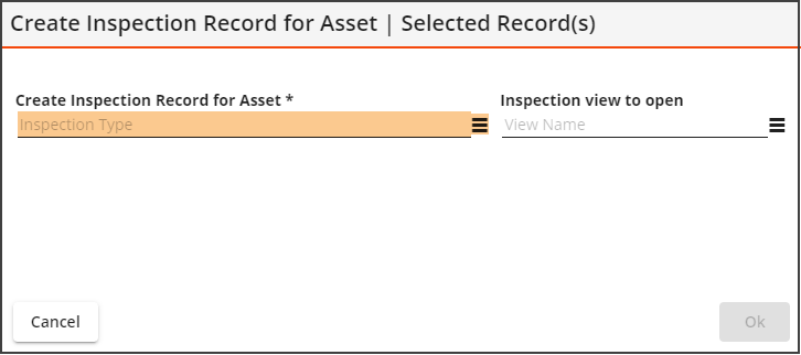 select inspection type