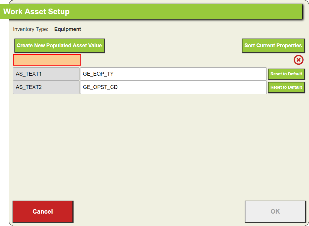 Create new populated asset value