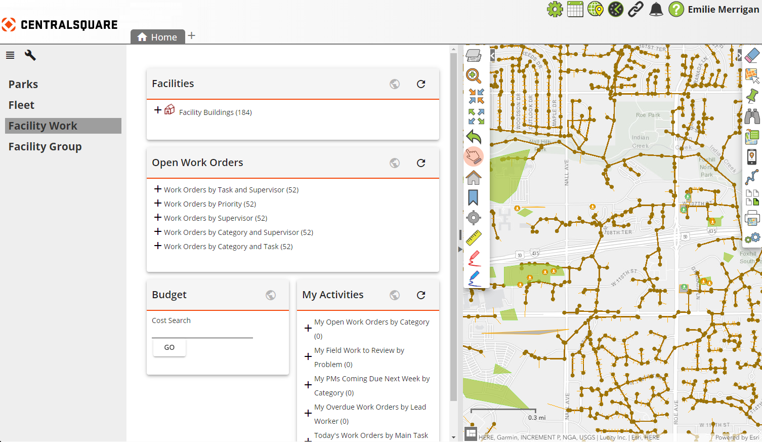 dashboard map split screen