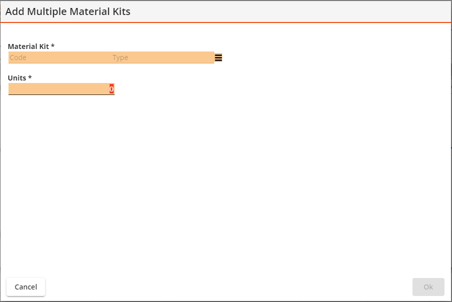 add multiple material kits popup