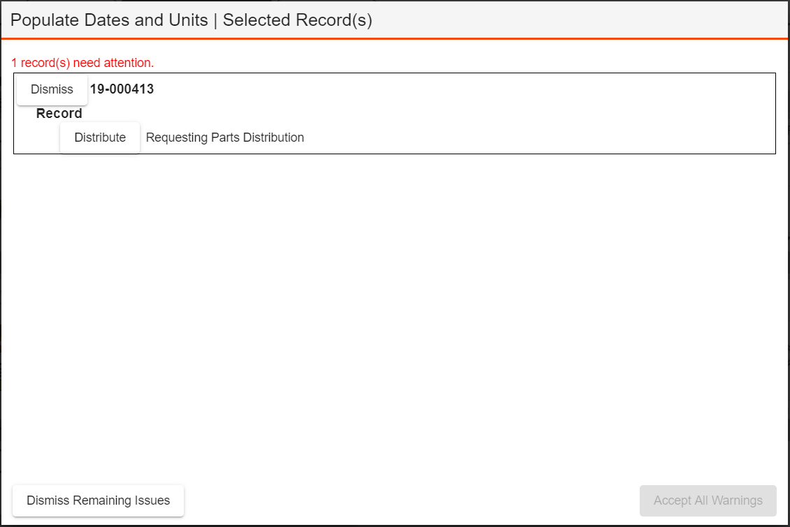 populate dates and units address record