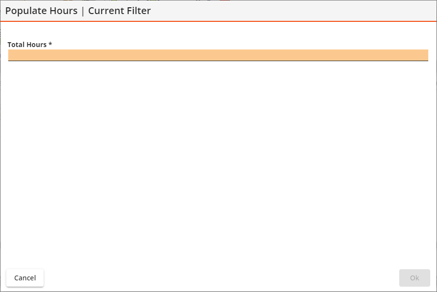 populate equipment hours current filter