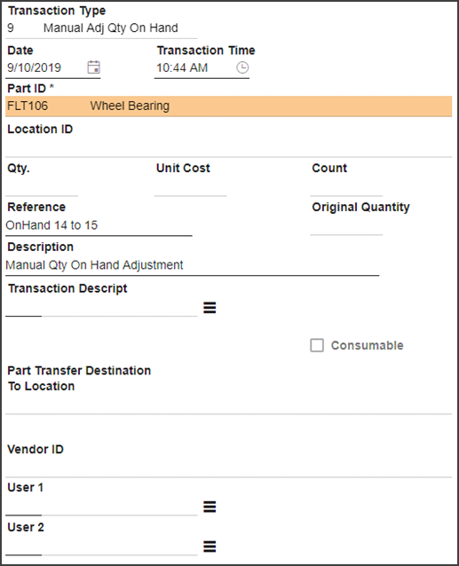 sf inaccurate part counts parts onhand