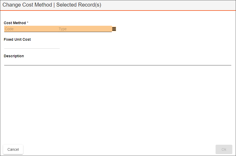 change cost method toolkit screenshot