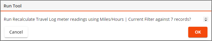 recalculate travel log meter readings current filter