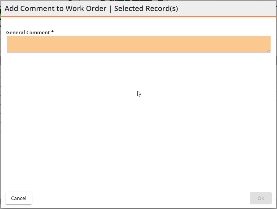 add comment to wo for selected record(s)