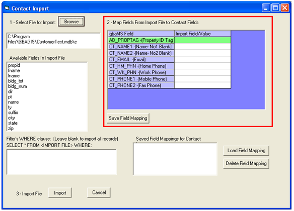 contact fields