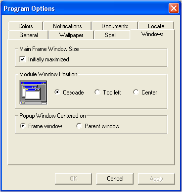Windows Options