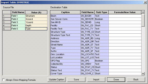 Storm Import Table