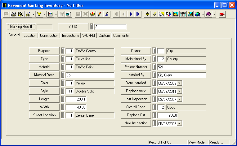 Pvmt Marking Inv