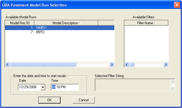 Model Run Selection