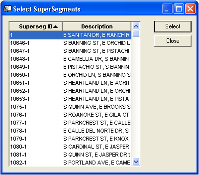 Select Supersegments