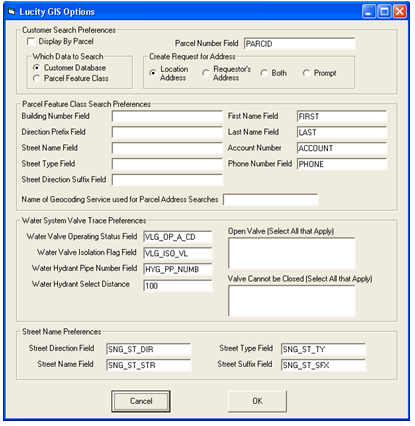 GIS Master Options