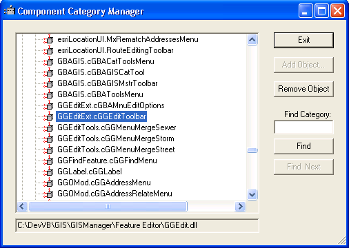 Component Category Manager