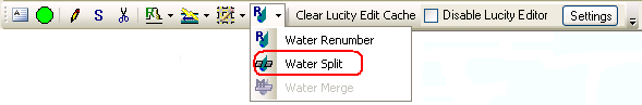 water split toolbar