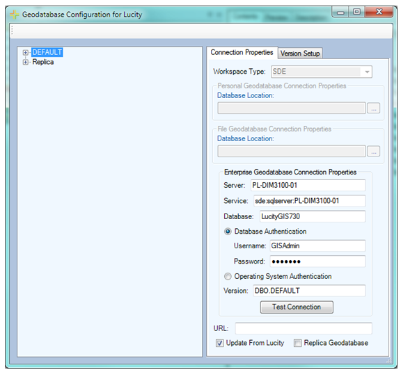 Geodatabase config tool