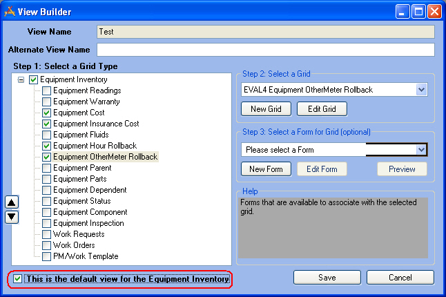 default form