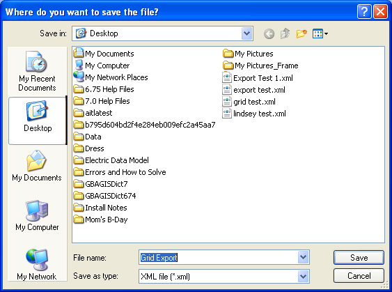 save grid export