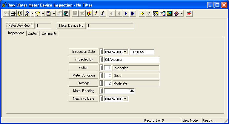 Raw Meter Device Insp