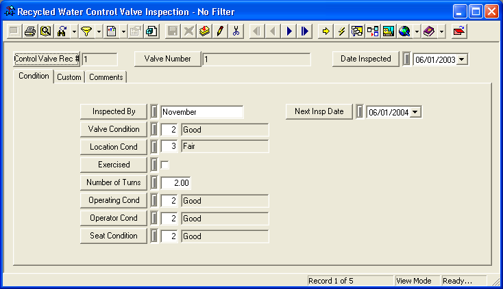 Recy Control Valve Insp