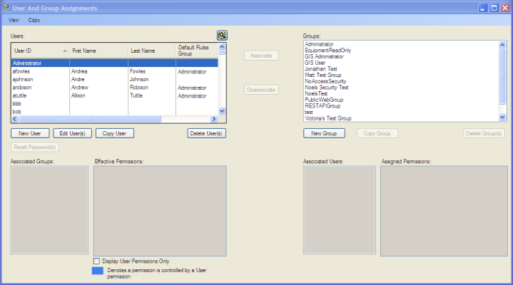 User and Group Assignments