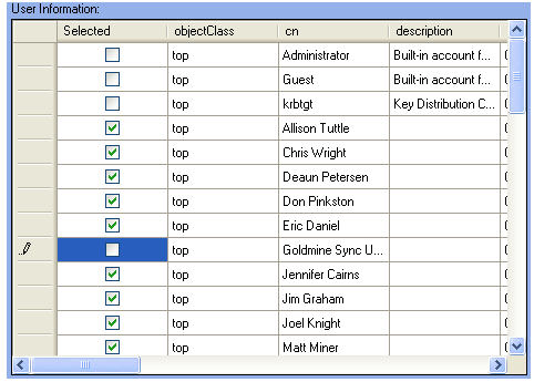 user grid