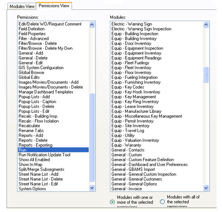 Permissions View