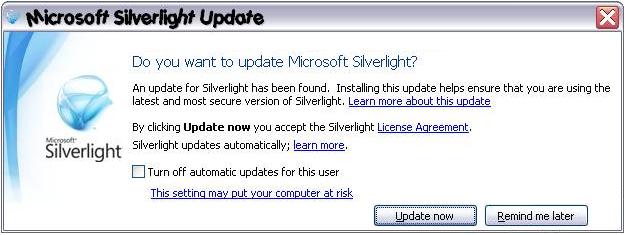 Upgrade Silverlight