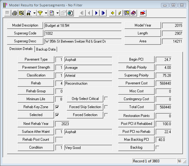 Segment results