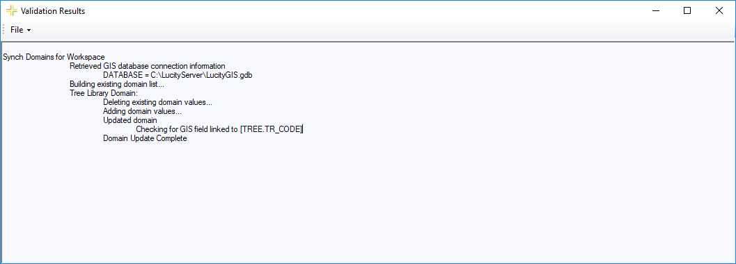 tree validation results