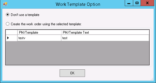 base work order on template