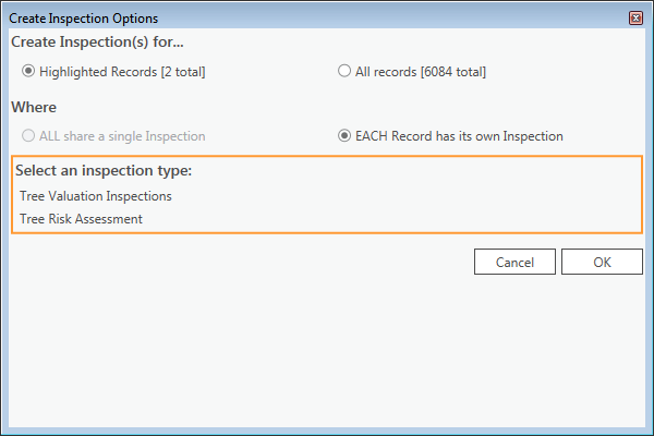 create inspection