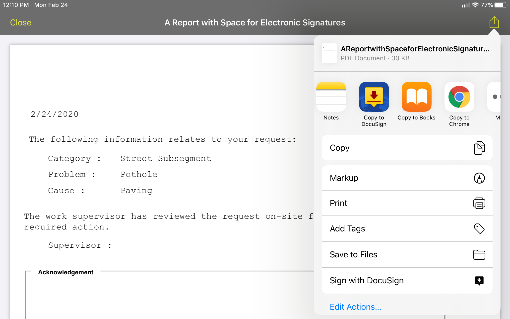 select 3rd party app