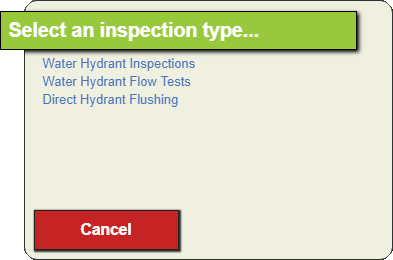 Inspection type selector