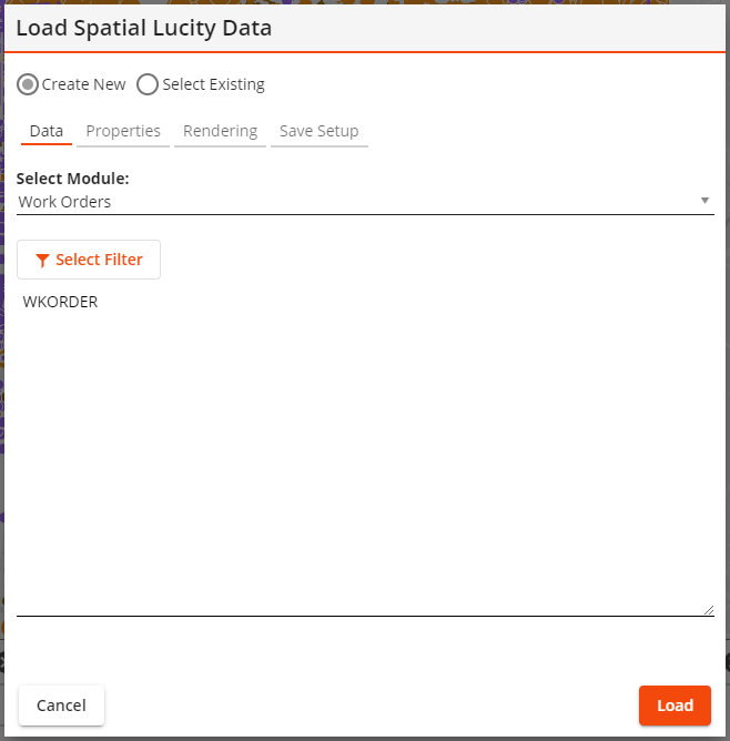 load spatial lucity data