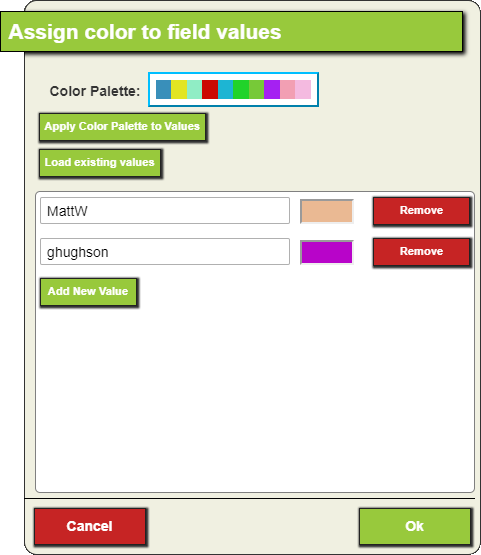 assign colors added
