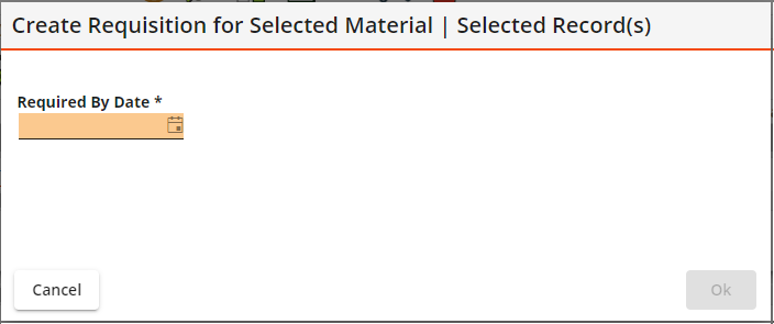 create requisition for wo material