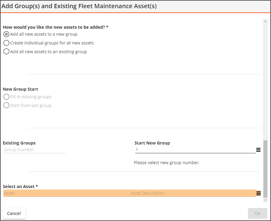 add group and module asset to grouped asset pm