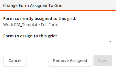 change form assigned to grid tool popup
