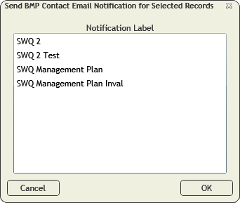 notification selection