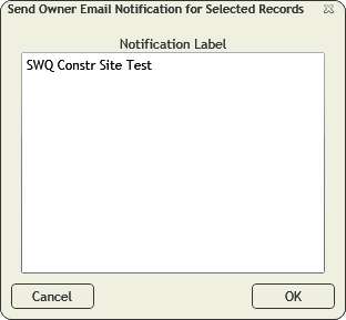 send owner email for selected records
