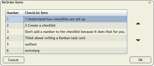 reorder checklist